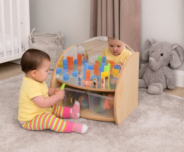 Mini Shelf with Mirrors & Clear Trays