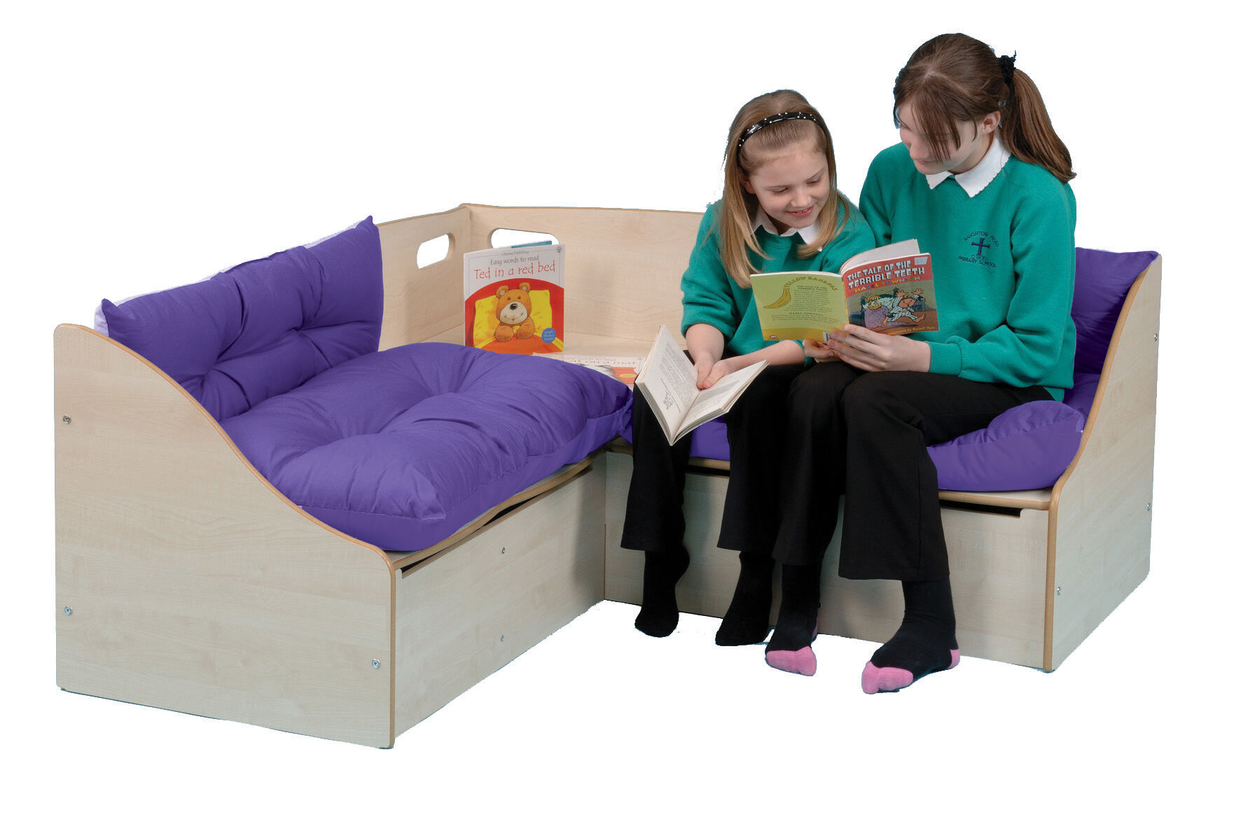 Junior Reading Corner Seat with Purple Cushions Twoey