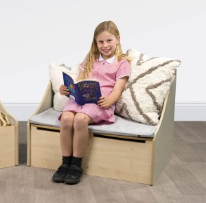 Junior Reading Corner Sofa - Sage Green & Maple