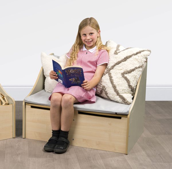 Junior Reading Corner Sofa - Sage Green & Maple