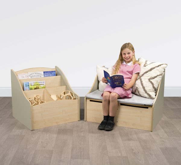 Junior Reading Corner Combi Kinderbox - Sage Green & Maple - Image 2
